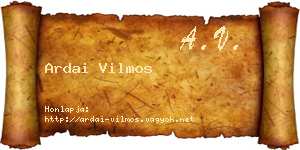 Ardai Vilmos névjegykártya