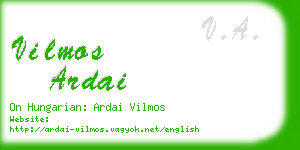 vilmos ardai business card